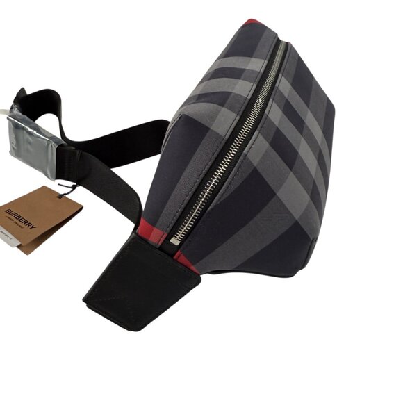 Burberry Navy Grey IP Check Canvas Leather MD Sonny Belt Bag - Picture 7 of 16